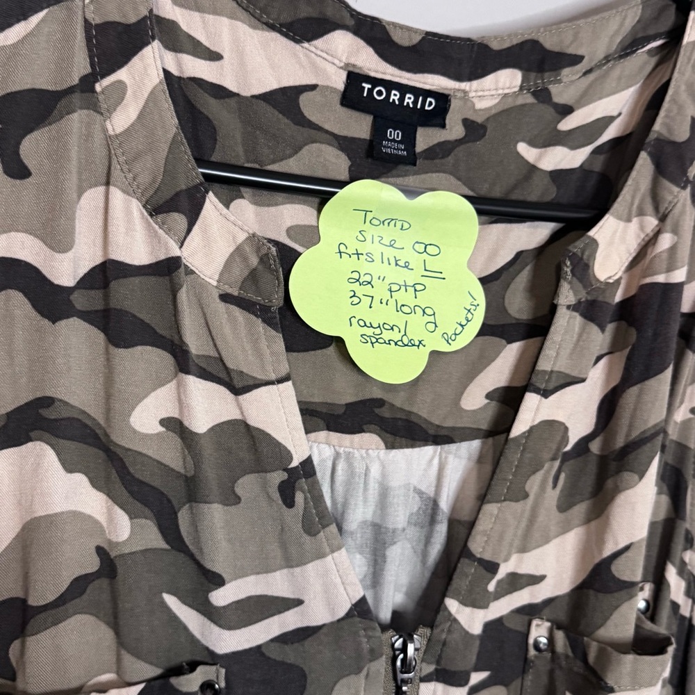 Torrid Camouflage Zip-Front Dress - Picture 2 of 3